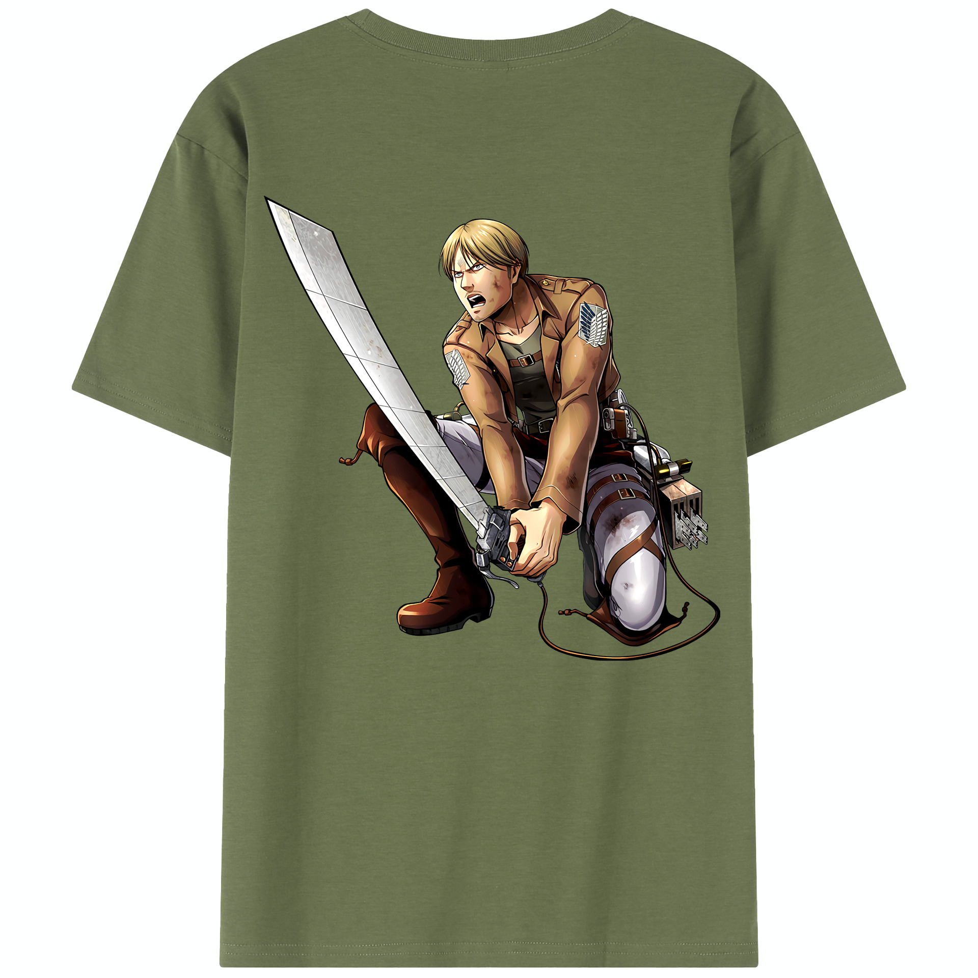 （画像用） 進撃の巨人 ミケ·ザカリアス Attack on Titan Mike Zakarius 綿100％半袖Tシャツ（背面プリント）